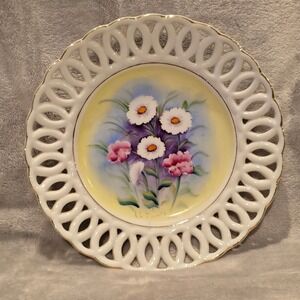 Vintage Hand Painted Floral Plate Wales China Ware Made in‎ Japan Decor